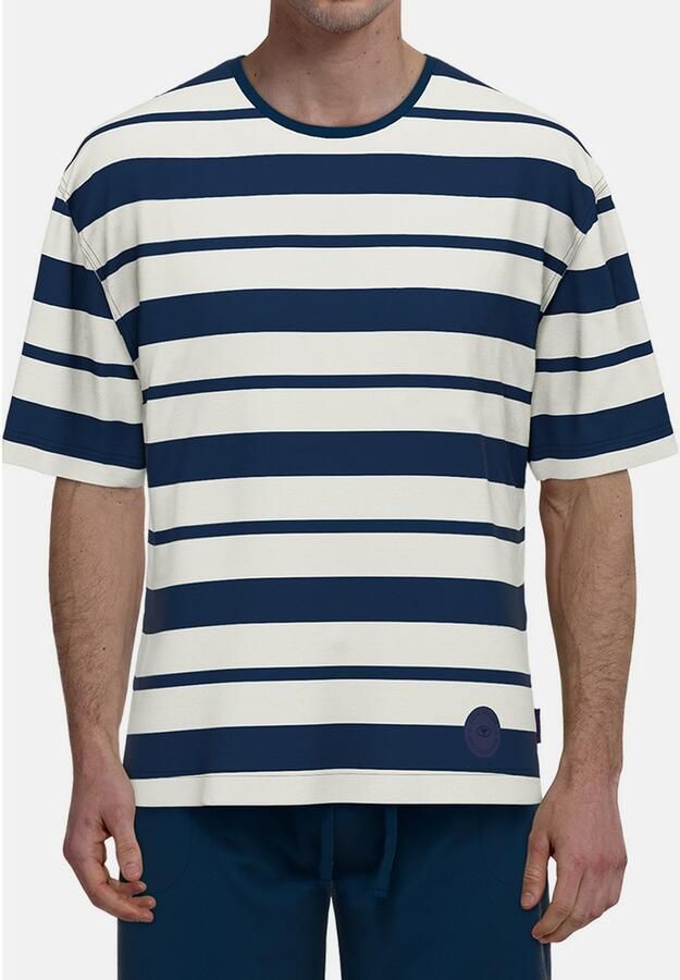 Tom Tailor Shortama Kilkenny Streepdesign korte mouw ronde hals korte broek zacht (2-delig) - Foto 2