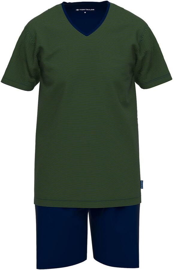 Tom Tailor Shortama Nevada Streepdesign korte mouw V-hals korte broek (2-delig) - Foto 3