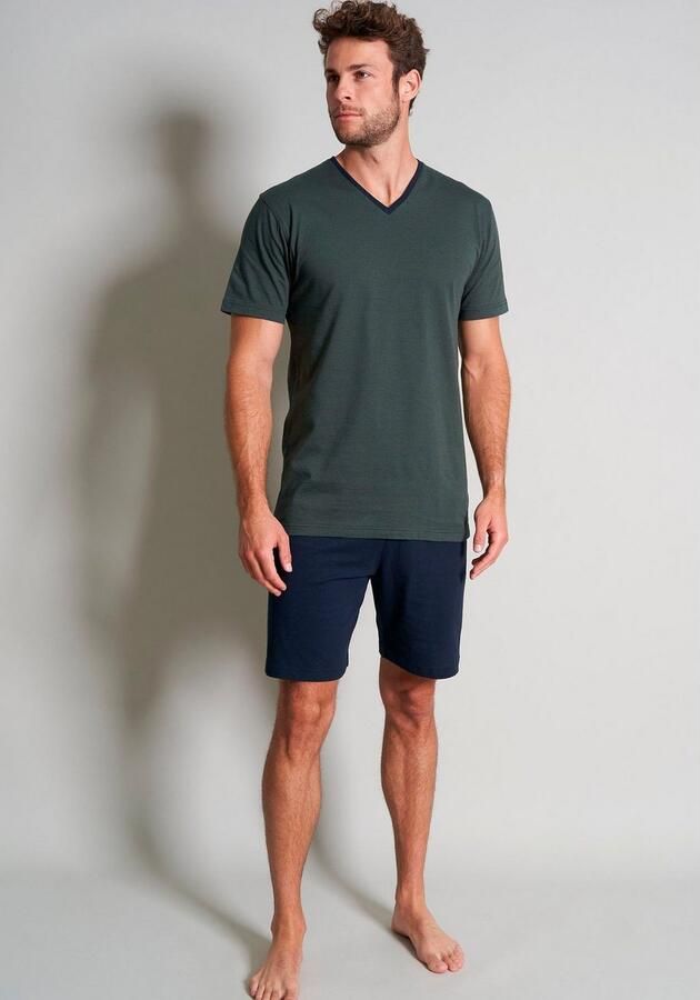 Tom Tailor Shortama Nevada Streepdesign korte mouw V-hals korte broek (2-delig) - Foto 2