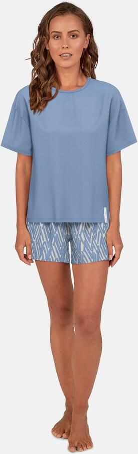 Tom Tailor Shortama Westport met print korte mouwen ronde hals korte broek viscosemix - Foto 5