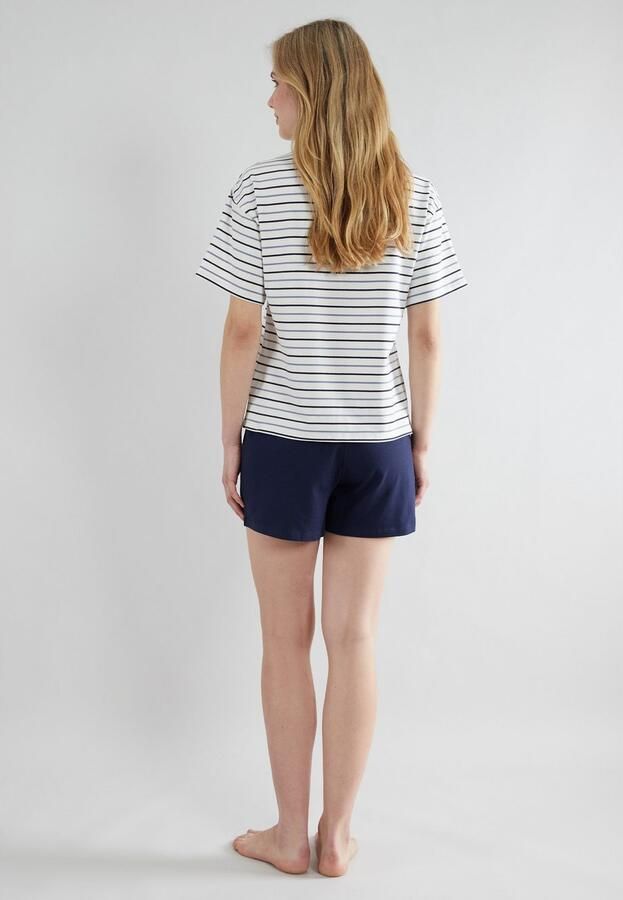 Tom Tailor Shortama Zaria Streepdesign korte mouw ronde hals korte broek katoenmix (2-delig) - Foto 3