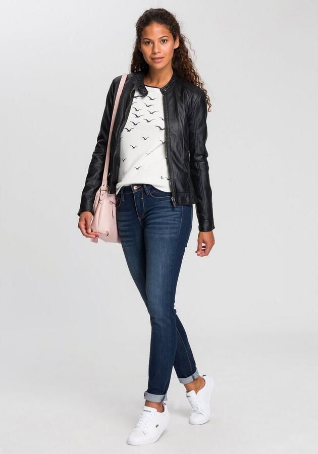 Tom Tailor Skinny jeans van katoenmix met contrastnaden model 'ALEXA' - Foto 5