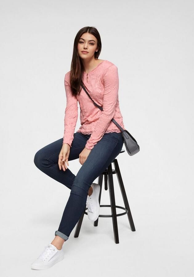 Tom Tailor Skinny jeans van katoenmix met contrastnaden model 'ALEXA' - Foto 8