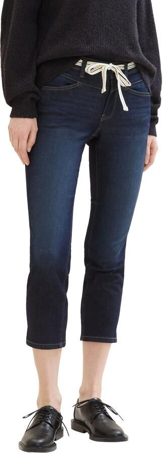 Tom Tailor Slim fit jeans ALEXA in 7 8 lengte en met bindband - Foto 7