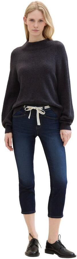 Tom Tailor Slim fit jeans ALEXA in 7 8 lengte en met bindband - Foto 3
