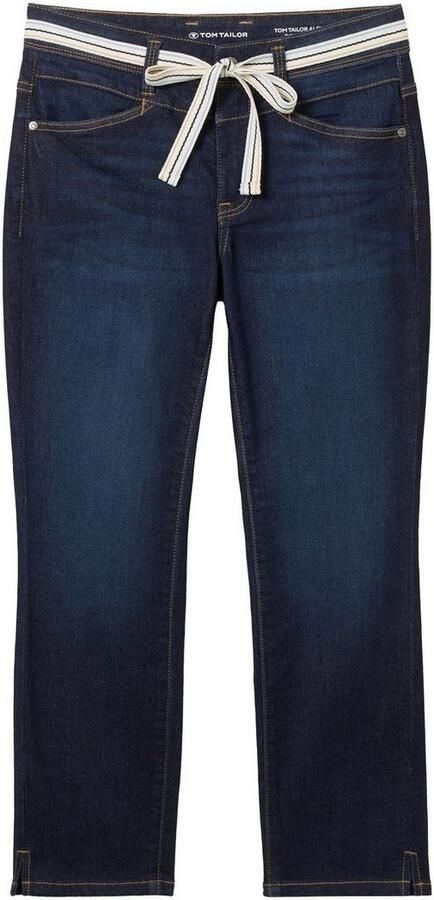 Tom Tailor Slim fit jeans ALEXA in 7 8 lengte en met bindband - Foto 2