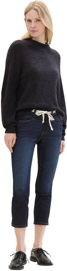 Tom Tailor Slim fit jeans ALEXA in 7 8 lengte en met bindband - Foto 6