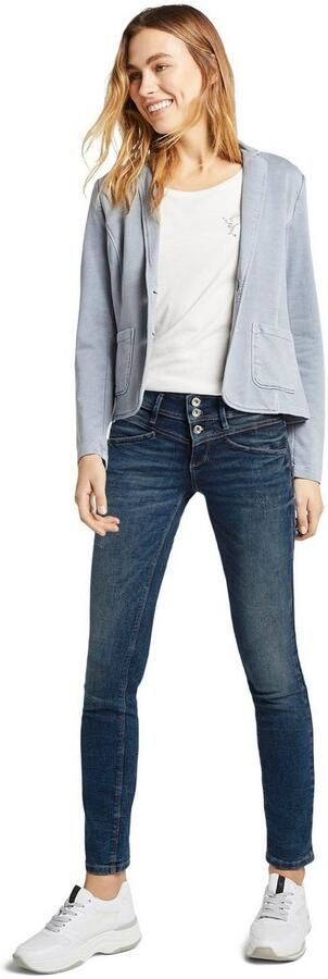 Tom Tailor Slim fit jeans Alexa Slim met knoopsluiting en decoratief gewatteerd juk - Foto 5