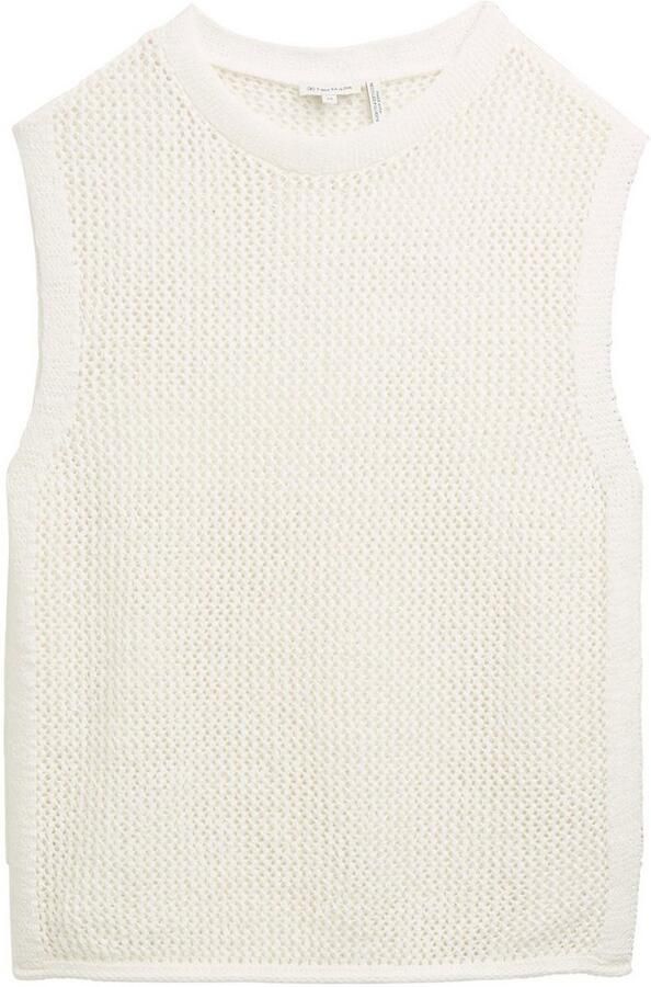 Tom Tailor Slip-over met breimotief - Foto 3