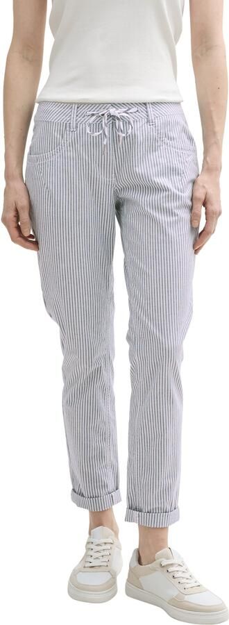 Tom Tailor Stoffen broek Zomerbroek in streepdesign en met trekkoord - Foto 4