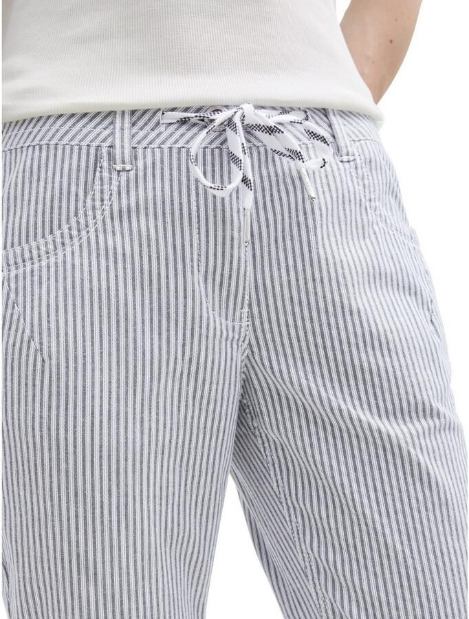 Tom Tailor Stoffen broek Zomerbroek in streepdesign en met trekkoord