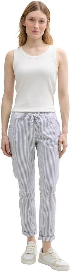Tom Tailor Stoffen broek Zomerbroek in streepdesign en met trekkoord - Foto 3