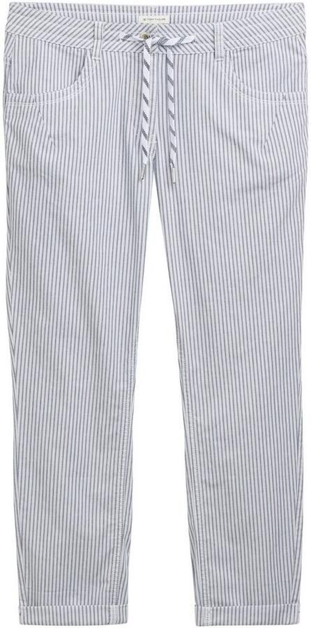 Tom Tailor Stoffen broek Zomerbroek in streepdesign en met trekkoord - Foto 2