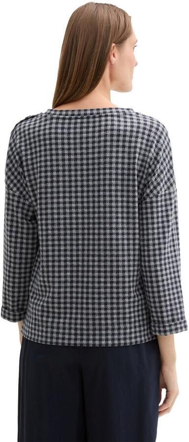 Tom Tailor Regular fit swetshirt met 3 4-mouwen en knoopdetail - Foto 3