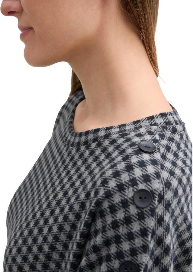 Tom Tailor Regular fit swetshirt met 3 4-mouwen en knoopdetail