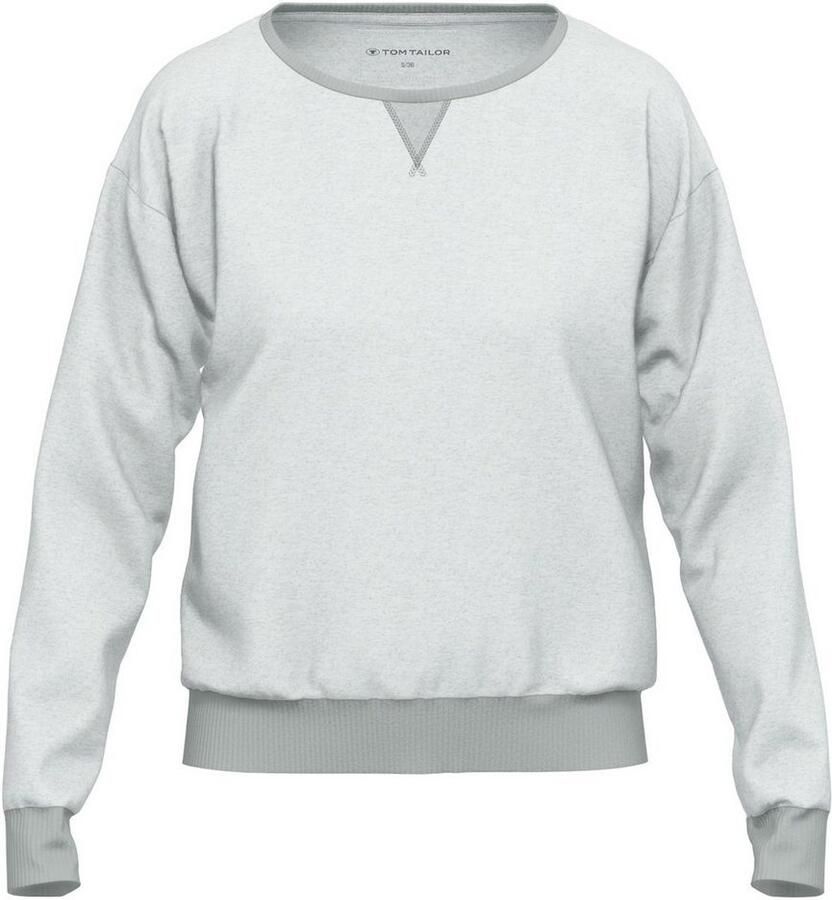 Tom Tailor Sweatshirt Manilla comfortabel licht zacht katoenmix lange mouw ronde hals