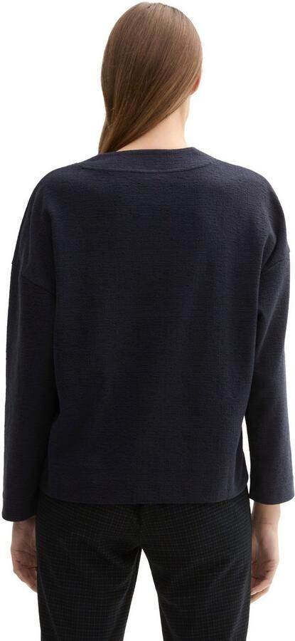 Tom Tailor Sweatshirt met structuur en v-hals - Foto 4