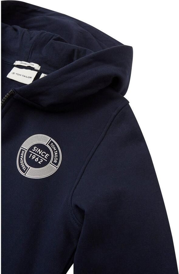 Tom Tailor Sweatjack met capuchon en ritssluiting