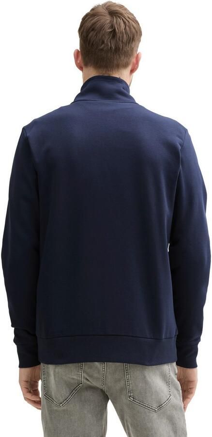 Tom Tailor Regular fit sweatjack met opstaande kraag en rubberen logoprint - Foto 3