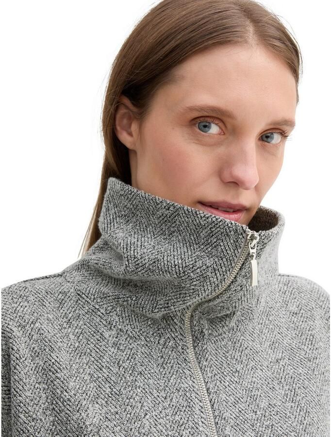 Tom Tailor Sweatvest met grote opstaande kraag