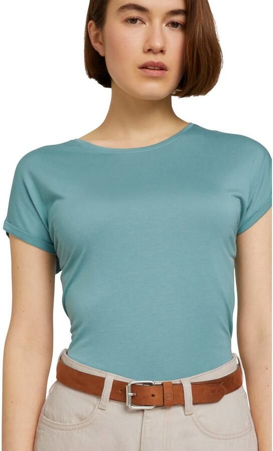 Tom Tailor Leren riem TTDDOLLY 3 cm brede damesriem veloursleder-optiek denim-look - Foto 3