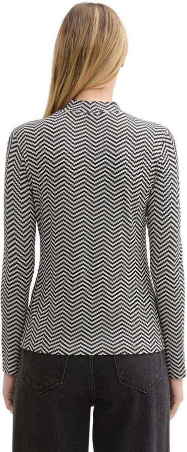 Tom Tailor Shaped fit shirt met lange mouwen van viscosemix met all-over motief - Foto 3