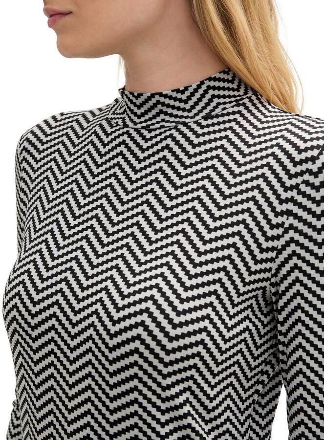 Tom Tailor Shaped fit shirt met lange mouwen van viscosemix met all-over motief - Foto 2