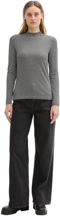 Tom Tailor Shaped fit shirt met lange mouwen van viscosemix met all-over motief - Foto 4