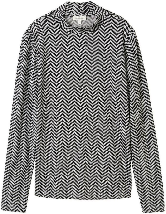 Tom Tailor Shaped fit shirt met lange mouwen van viscosemix met all-over motief