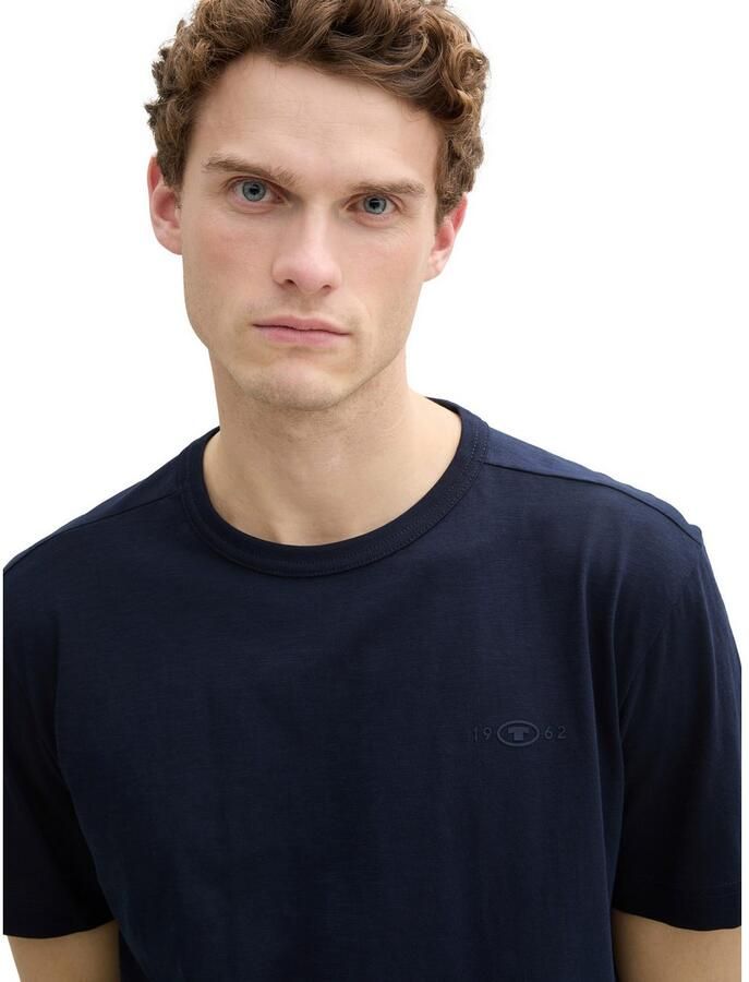 Tom Tailor Regular fit T-shirt van puur katoen met rubberen logoprint - Foto 5