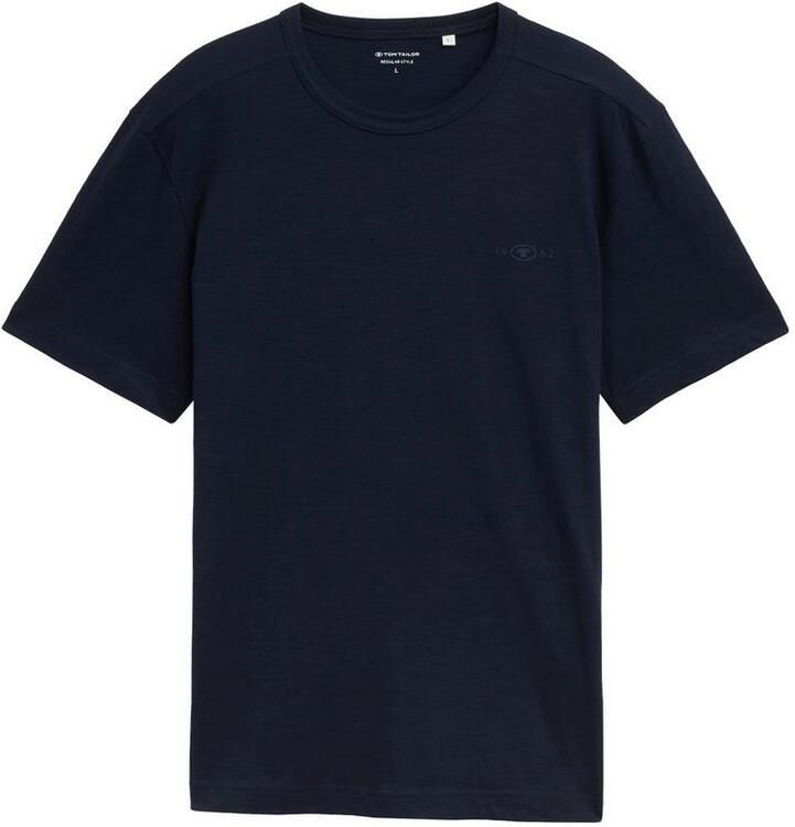 Tom Tailor Regular fit T-shirt van puur katoen met rubberen logoprint