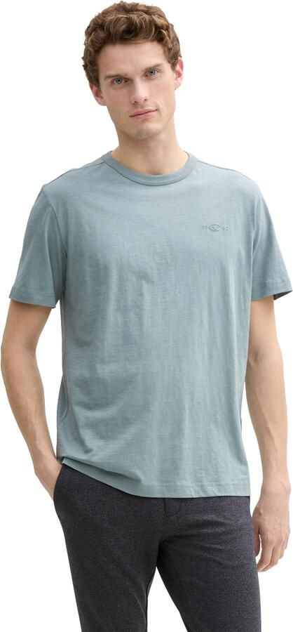 Tom Tailor Regular fit T-shirt van puur katoen met rubberen logoprint - Foto 5