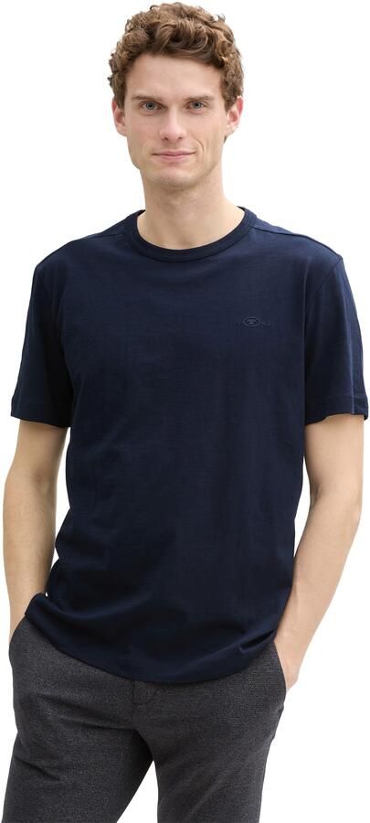 Tom Tailor Regular fit T-shirt van puur katoen met rubberen logoprint - Foto 3