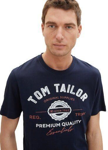 Tom Tailor Regular fit T-shirt van puur katoen met labelprint - Foto 2