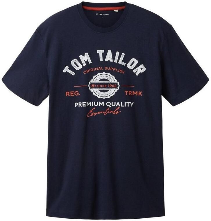 Tom Tailor Regular fit T-shirt van puur katoen met labelprint