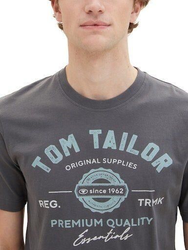 Tom Tailor Regular fit T-shirt van puur katoen met labelprint - Foto 2