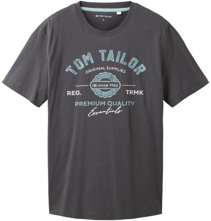 Tom Tailor Regular fit T-shirt van puur katoen met labelprint