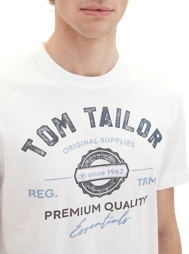 Tom Tailor Regular fit T-shirt van puur katoen met labelprint - Foto 2