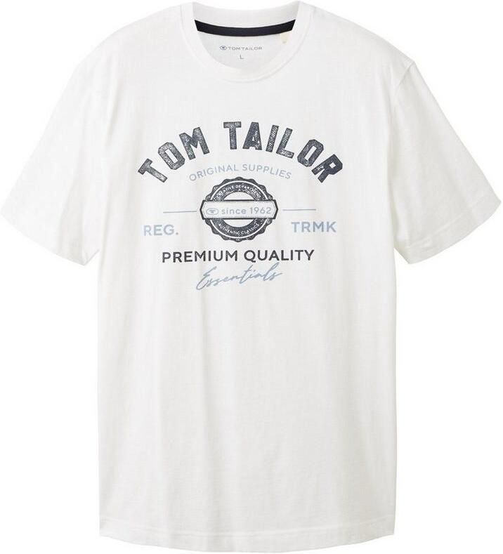Tom Tailor Regular fit T-shirt van puur katoen met labelprint