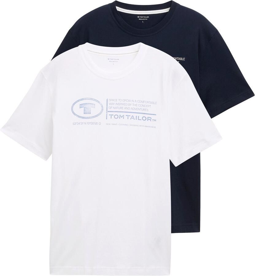Tom Tailor T-shirt met logoprint (set 2-delig) - Foto 6