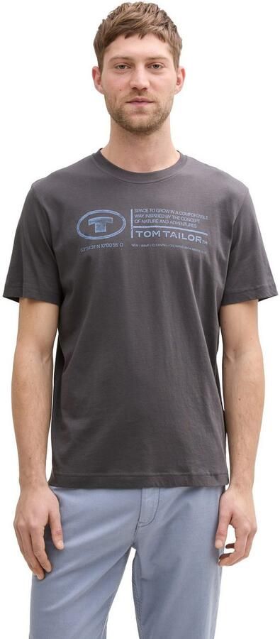 Tom Tailor T-shirt met logoprint (set 2-delig) - Foto 3