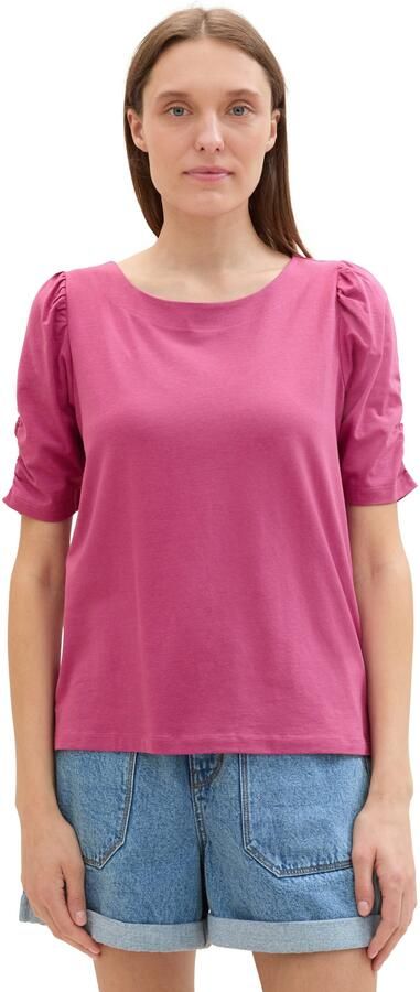 Tom Tailor T-shirt met rimpeling aan de mouwen - Foto 6