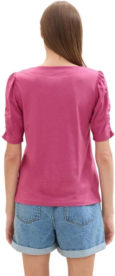 Tom Tailor T-shirt met rimpeling aan de mouwen - Foto 4