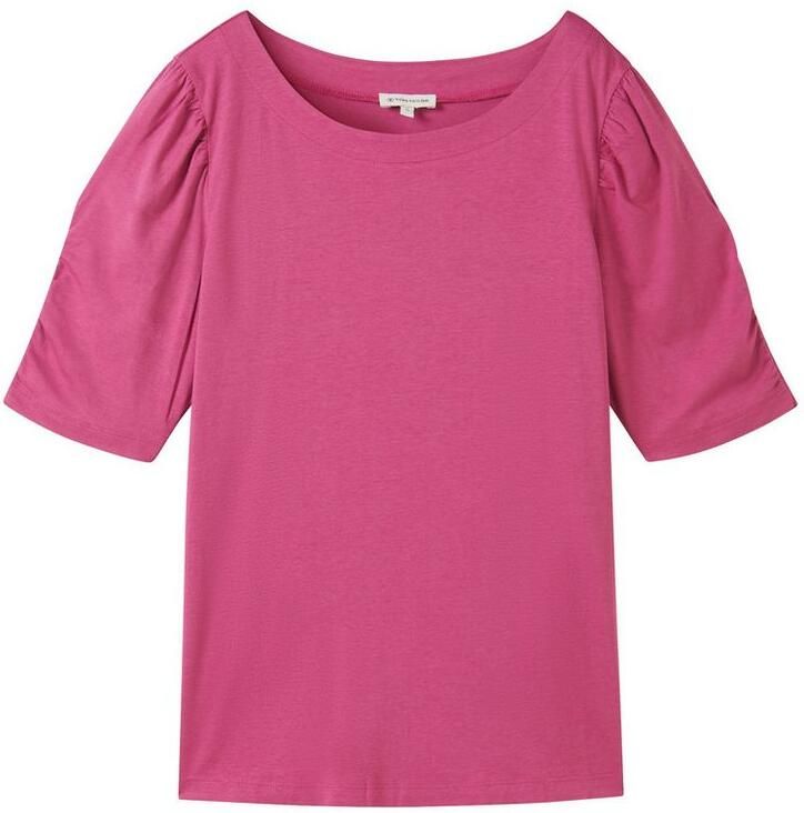 Tom Tailor T-shirt met rimpeling aan de mouwen - Foto 2