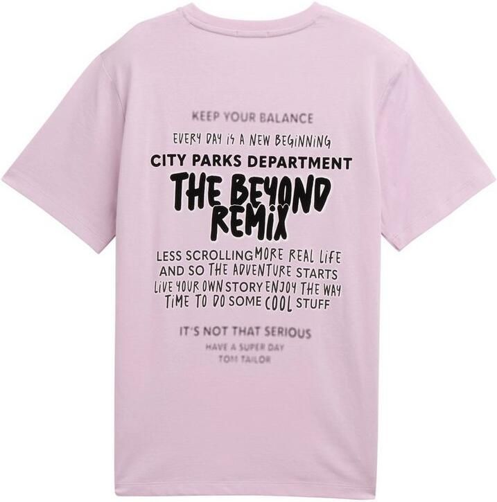 Tom Tailor T-shirt met voor- en achterkant print - Foto 2