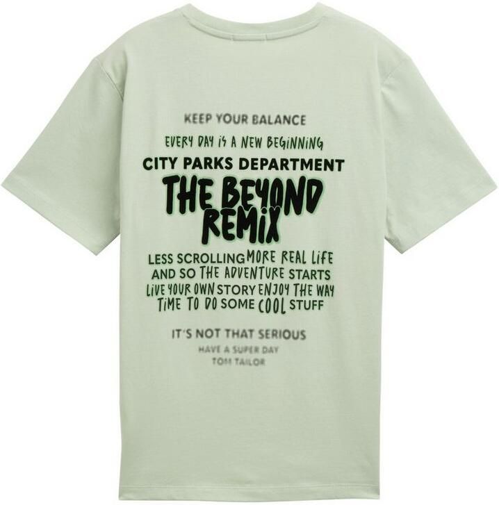 Tom Tailor T-shirt met voor- en achterkant print - Foto 2