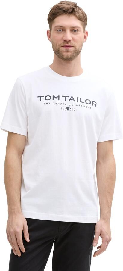 Tom Tailor Regular fit T-shirt van puur katoen met labelprint - Foto 5