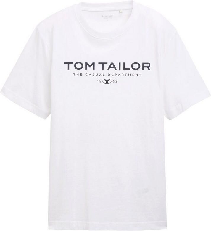Tom Tailor Regular fit T-shirt van puur katoen met labelprint - Foto 2