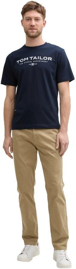 Tom Tailor Regular fit T-shirt van puur katoen met labelprint - Foto 4