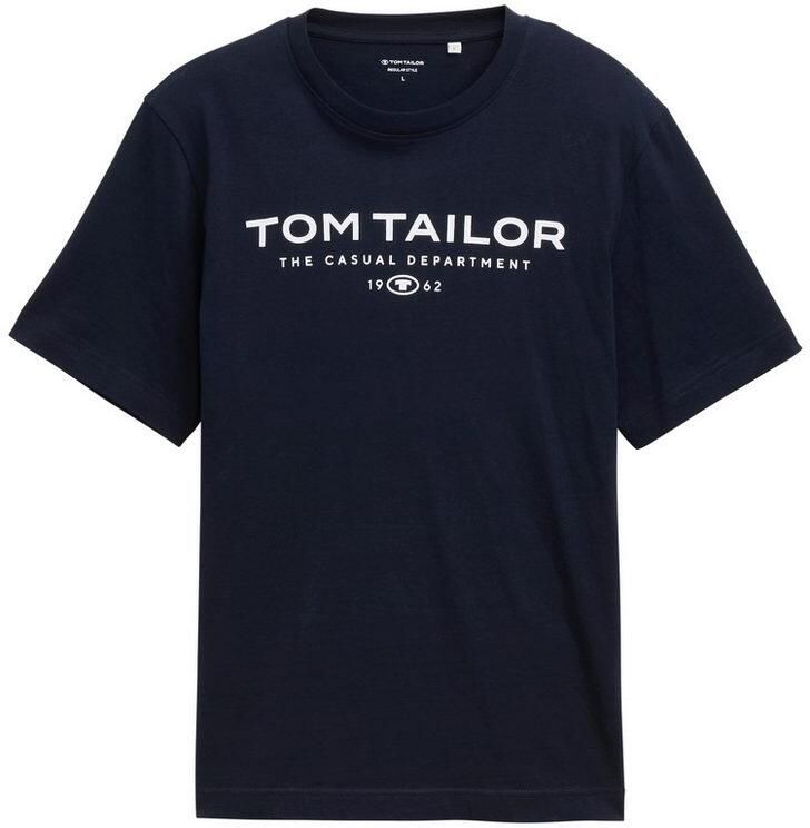 Tom Tailor Regular fit T-shirt van puur katoen met labelprint - Foto 2